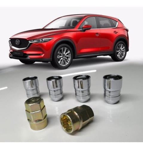 Set 4 Birlos De Seguridad Mazda Cx5 2016-2021 2 Llaves