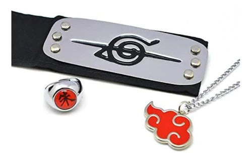 Naruto Set Itachi Banda Collar Y Anillo