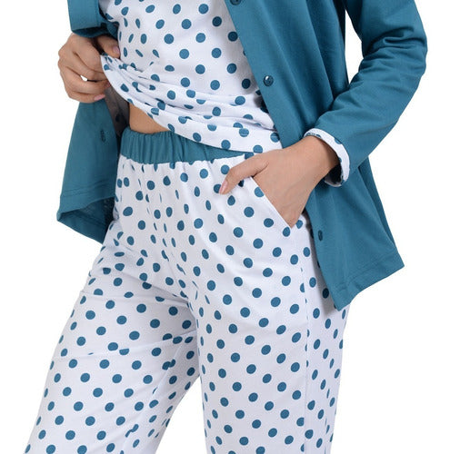 Pijama Mujer Nite Nite 1001 3 Pzas Bata Top Pantalón
