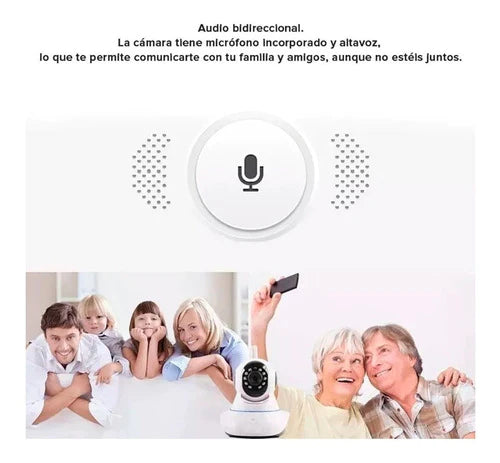 Camara Ip De Seguridad Wifi Gira 360 Grados Habla Y Escucha Hd 1080p Con 2 Antenas Inalambrica Vision Nocturna Oficina