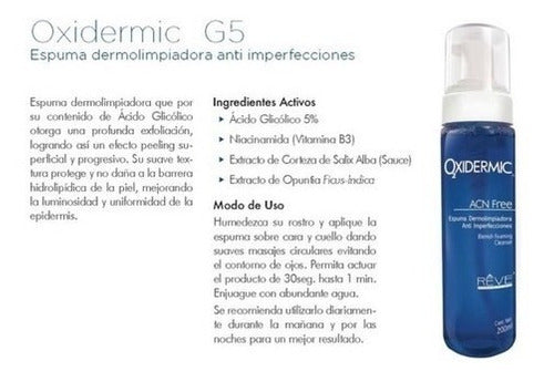 Reve Oxidermic G5 Dermo Limpiador 200ml Jabon Espuma