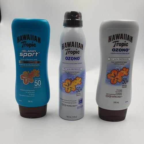 Kit Hawaiian Tropic 3 Pack Protector Solar Spray + 2 Cremas