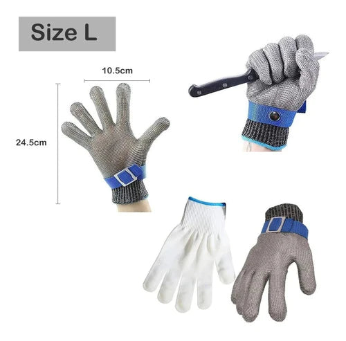 Cut Resistant Gloves Stainless Steel Butcher L