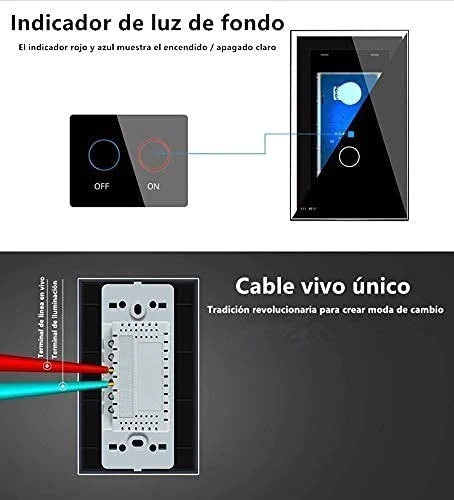 Interruptor De Luz De Pared Inteligente Wifi (2 Vías) Negro