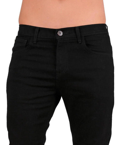 Jeans Básico Hombre Stfashion Negro 51004016 Mezclilla Stret