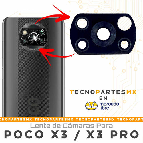 Lente Cristal Refacción De Cámara Xiaomi Poco X3 / X3 Pro