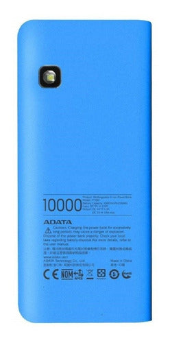 Bateria Portatil Adata Power Bank Pt100 Azul & Blanco