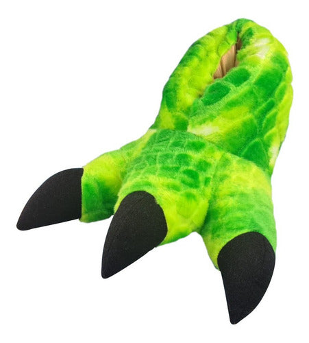 Pantufla Para Niño Niña Figura Garra Dragon Dinosaurio Verde