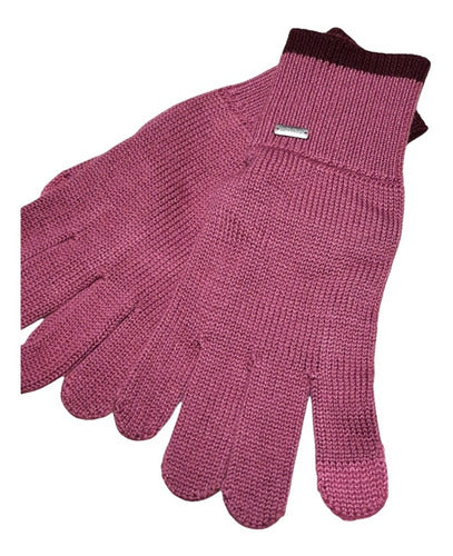 Guantes Coach 100% Originales Rosa Knit Tech Glove F76490