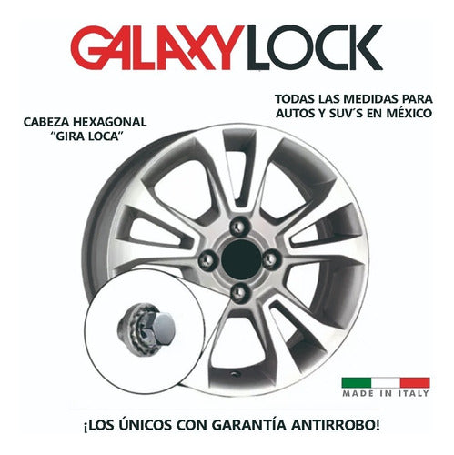 4 Tuercas Galaxylock 12 X 1.5 Kia Rio - Envío Full!