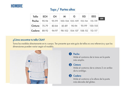 Camisa Manga Corta De Hombre C&a (3031158)