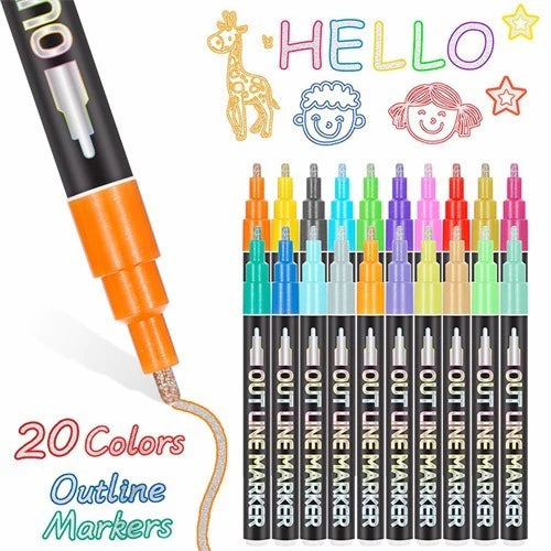 Bolígrafo Resaltador Metalizado 20 Colores