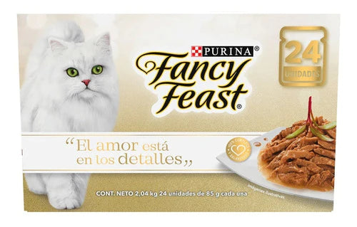 Pack 24/85g Alimento Húmedo En Sobre Para Gato Fancy Feast