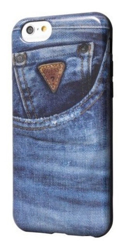 Carcasa Protector iPhone 6 Plus, Jeans Mezclilla