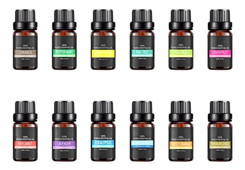 12 Botellas De Aceites Esenciales Para Aromaterapia Puro