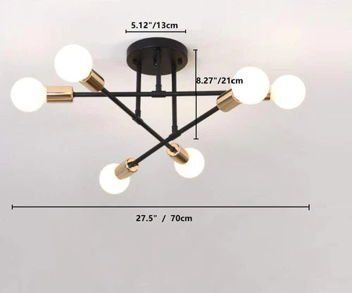 Lámpara De Techo Semiempotrada Moderna De 6 Luces