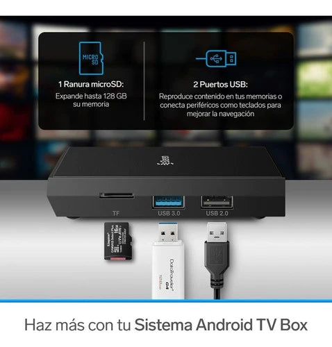 Android Tv Box 4k Wifi 16gb Control Por Voz Google Assistant Color Negro