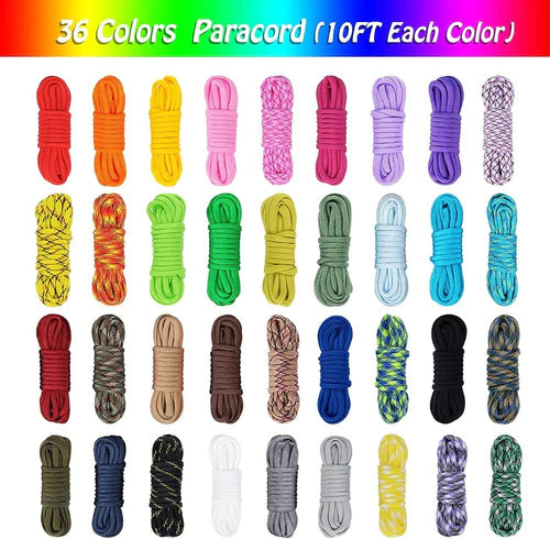 Cuerda Paracord 550 36 Colores Kit Combinado 110 Mts