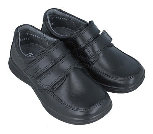 Zapato Escolar Mocasin De Piel Flexi Negro Talla. (17.0 - 21