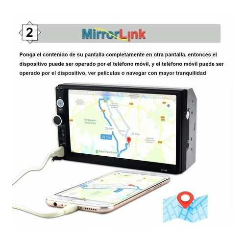 Mirrorlink Estéreo Pantalla Táctil 7 Pulgadas Bluetooth Hd