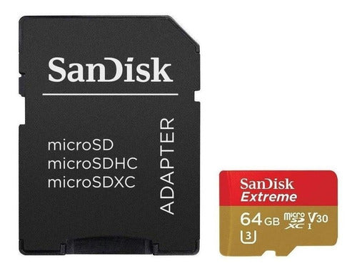 Memoria Micro Sd 64gb Sandisk Extreme Graba 4k Dron Go Pro