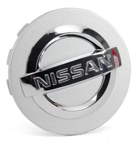 4x Centro Tapón De Rin Nissan 54mm Color Plata Envío Gratis