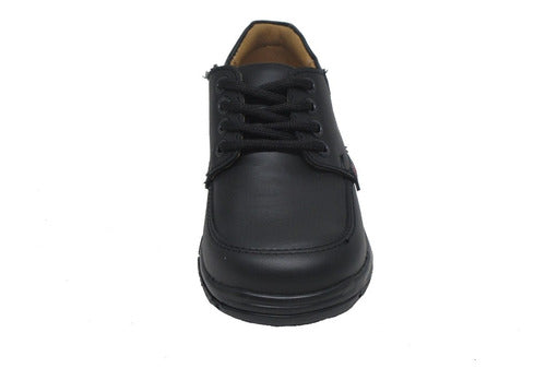 Zapato Escolar Niño Agujetas Fabricado En Piel Negro Coloso