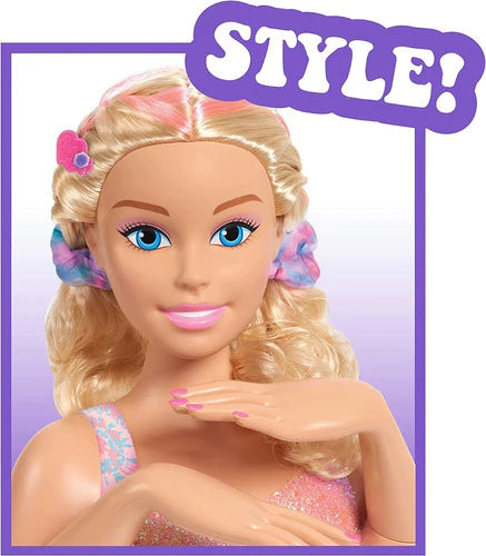 Barbie - Cabeza De Peinado Tie Dye 22 Piezas 2 Tintes