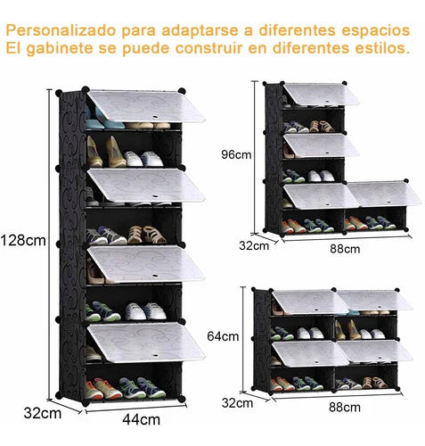 Zapatera Closet Organizador Plástica Rack 8 Nivel De Zapatos