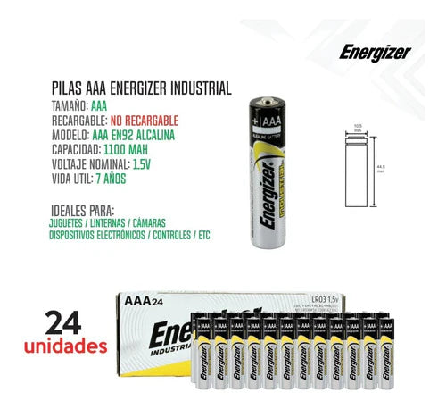 Pila Aaa Energizer Industrial Alcalina Caja 24 Unidades