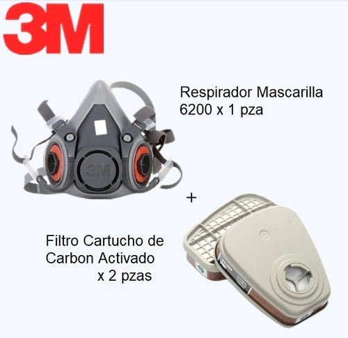 Kit Mascara Media Cara 6200 Filtros Pesticida Pintura Petro
