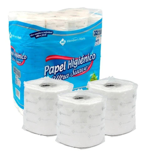 32 Pack Papel Higienico Ultra Suave 400 Hojas Member's Mark