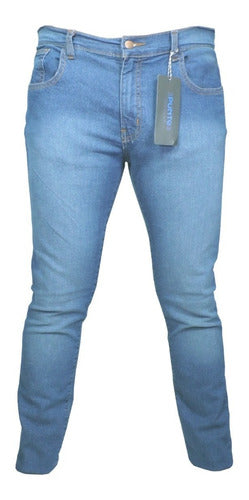 Jeans Pantalón Semi Entubado Stretch 3 Piezas Para Hombre