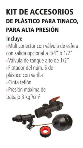 Kit De Accesorios Para Tinaco Marca Iusa Compatible Rotoplas