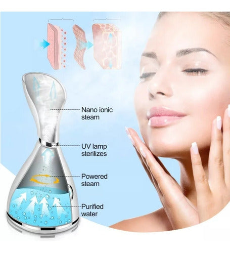 Vaporizador Facial Nano Iónes Limpiador Poros Purifica Piel