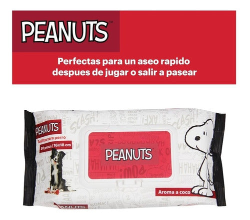 3 Pack | Peanuts Toallitas Húmedas Para Perro  80 Piezas
