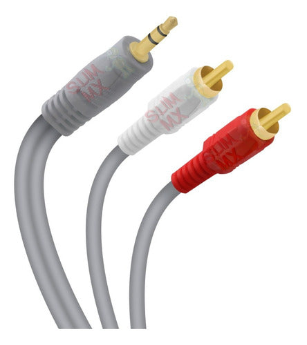 Cable Auxiliar De Audio 3.5 M A 2rca 5 Metros Estereo Aux