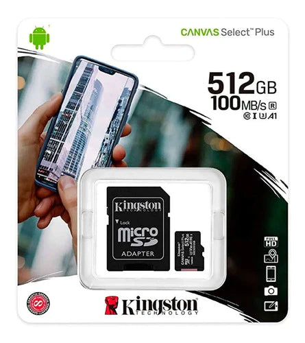 Micro Sd Canvas Select Plus 100r A1 C10 512gb + Adp Kingston