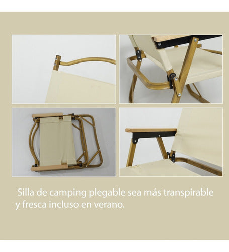 Silla De Camping De Metal Plegable Portátil Para Exterior