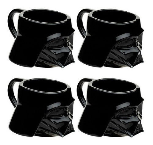 4 Tazas Café Darth Vader Star Wars Disney Cerámica 3d 473ml