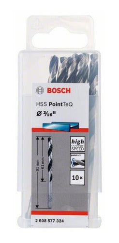 20 Brocas Hss Pointteq Para Metal 3/16´´ Bosch 2608577324