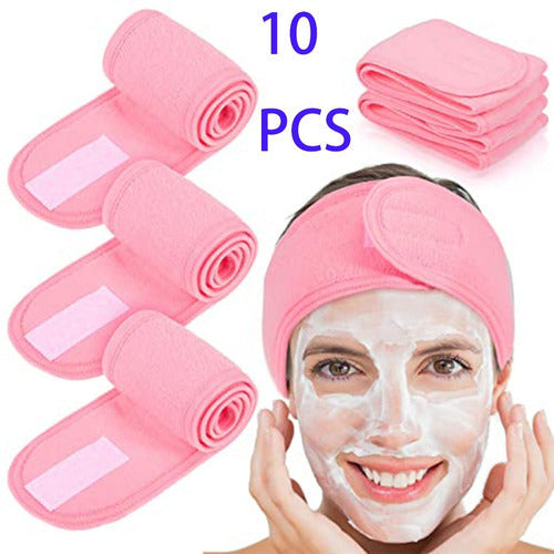 10 Piezas Bandas Faciales De Toalla Para Spa Y Maquillaje