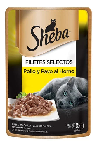 Sheba Alimento Húmedo Gatos, Pollo Y Pavo Al Horno, 24sobres
