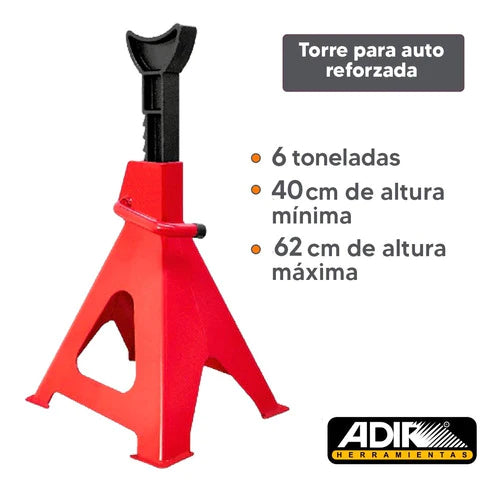 Torres Para Auto Reforzado Adir 7727 6 Toneladas 62 Cm