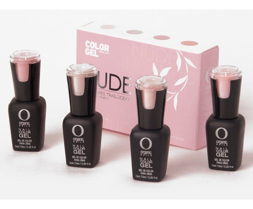 Colección Nude 4pzs Color Gel Traslúcidos By Organic Nails