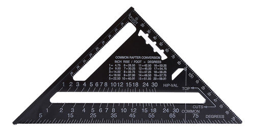 Regla De Medición Triangular De Aluminio De 17,8 Cm, 90 Grad