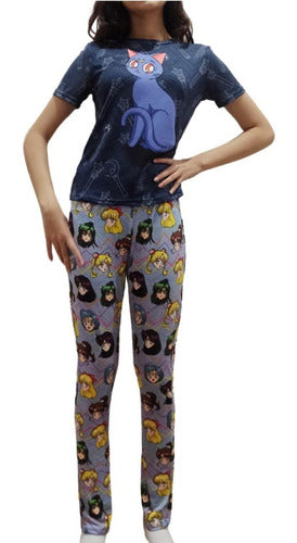 Pijama Para Dama Juvenil De Sailor Moon Gato Luna