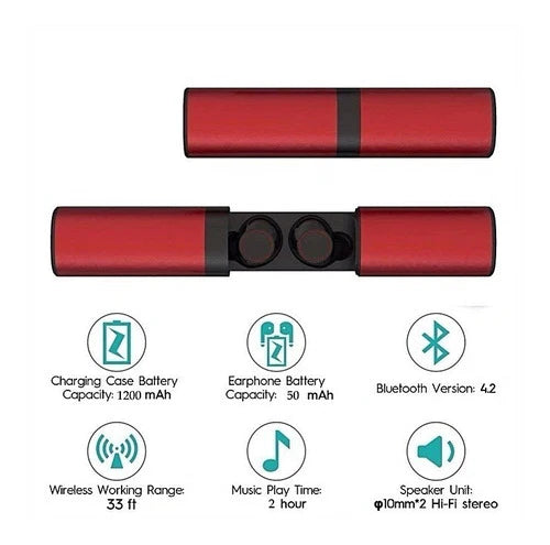 Auriculares Bluetooth Base De Carga Tws S2 4.2 Dorados