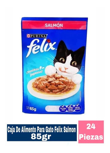 Caja De Alimento Para Gato Felix Salmón 24 Piezas