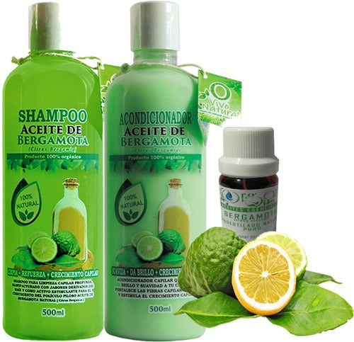 Shampoo, Acondicionador Y Aceite De Bergamota Kit Capilar